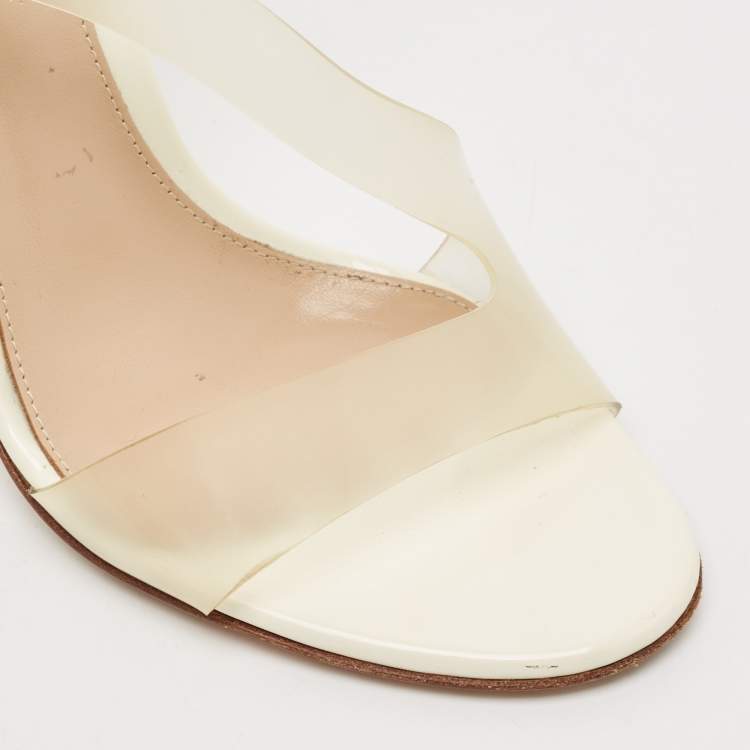 Pre Owned Gianvito Rossi Transparent PVC Metropolis Ankle Strap Sandals Size 36