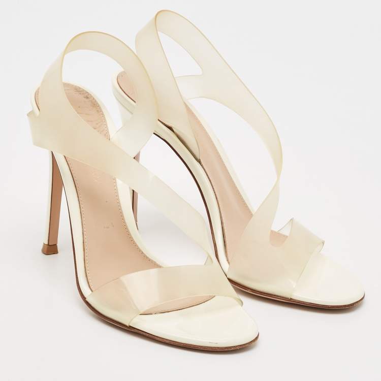 Pre Owned Gianvito Rossi Transparent PVC Metropolis Ankle Strap Sandals Size 36