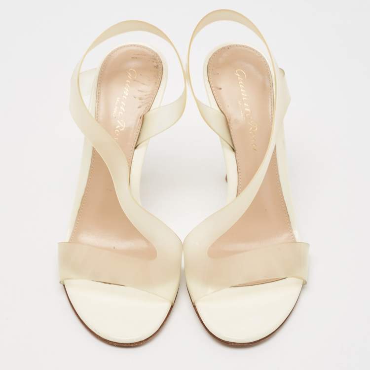 Pre Owned Gianvito Rossi Transparent PVC Metropolis Ankle Strap Sandals Size 36