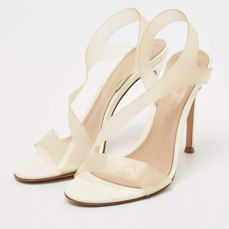 Pre Owned Gianvito Rossi Transparent PVC Metropolis Ankle Strap Sandals Size 36