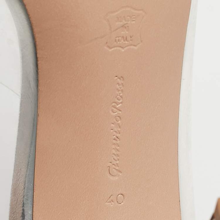 Pre Owned Gianvito Rossi Transparent PVC Crystal Embellished Sigma Mules Size 40