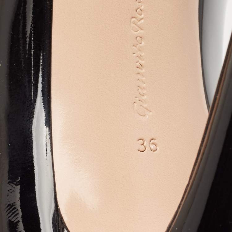 Pre Owned Gianvito Rossi Black Patent Leather Gianvito 105 Pumps Size 36