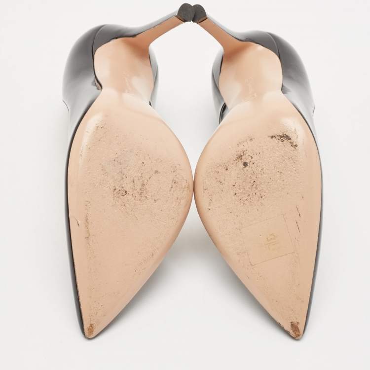 Pre Owned Gianvito Rossi Black Patent Leather Gianvito 105 Pumps Size 36