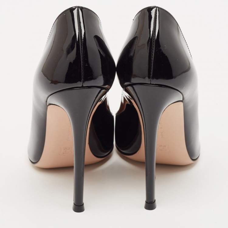 Pre Owned Gianvito Rossi Black Patent Leather Gianvito 105 Pumps Size 36