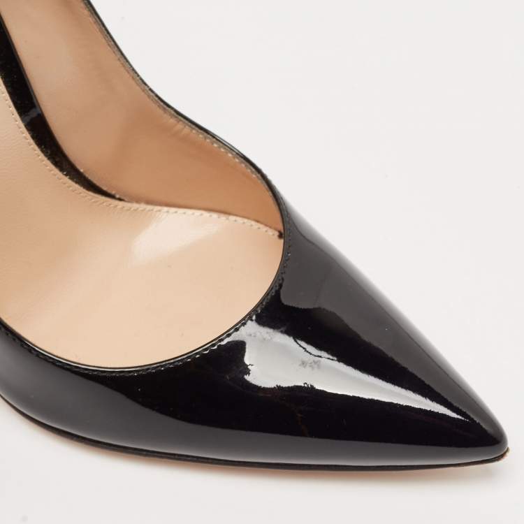 Pre Owned Gianvito Rossi Black Patent Leather Gianvito 105 Pumps Size 36