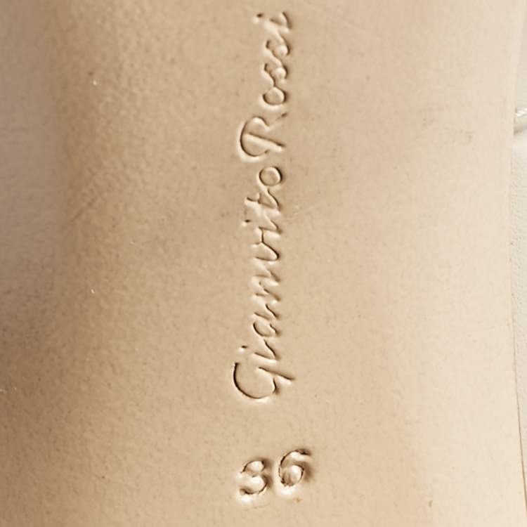 Pre Owned Gianvito Rossi Beige Leather Agathe Slingback Pumps Size 36