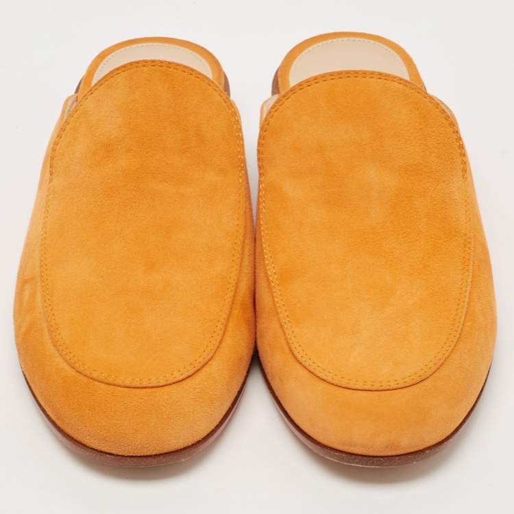Pre Owned Gianvito Rossi Orange Suede Palau Mules Size 36