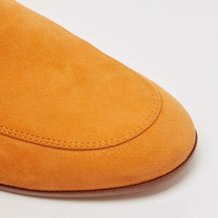 Pre Owned Gianvito Rossi Orange Suede Palau Mules Size 36