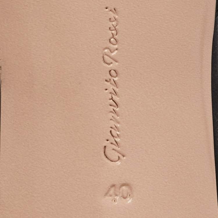 Pre Owned Gianvito Rossi Black Satin Kyoto Bow Pointed Toe Mules Size 40