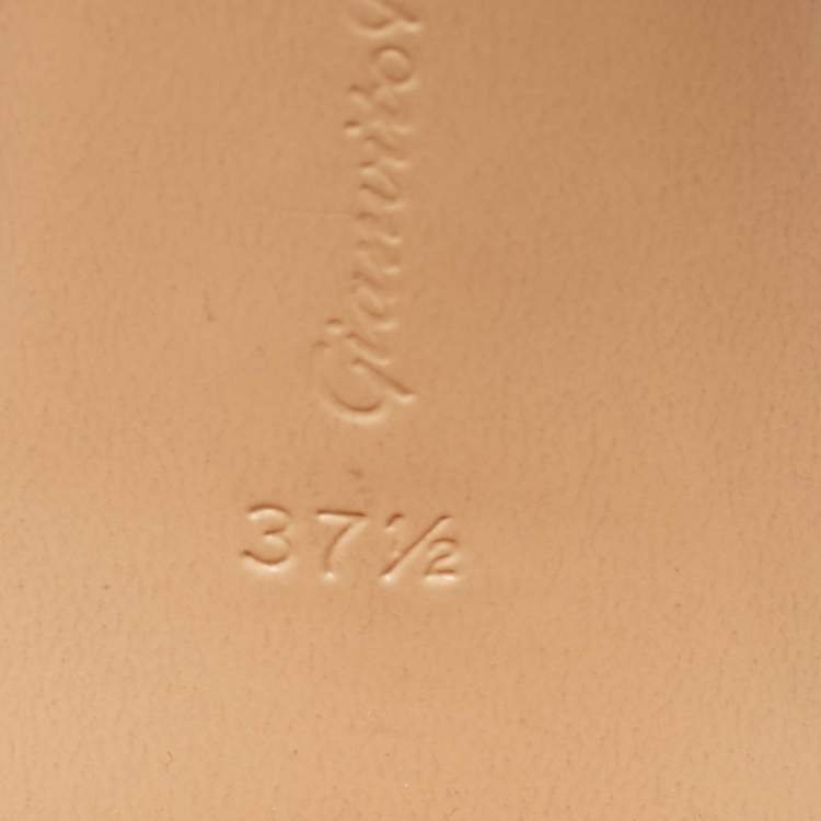 Pre Owned Gianvito Rossi Beige Suede Slide Sandals Size 37.5