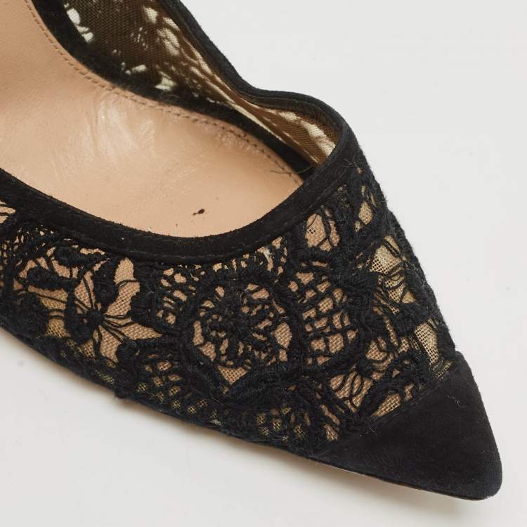 Pre Owned Gianvito Rossi Black Suede Pointed Toe  Pumps Size 40.5