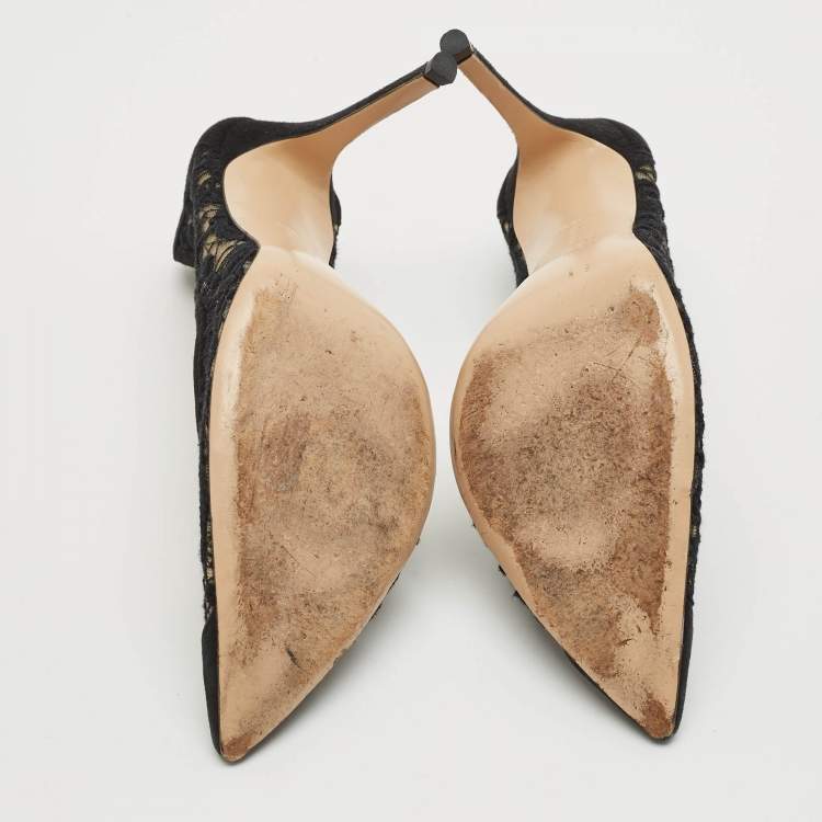 Pre Owned Gianvito Rossi Black Suede Pointed Toe  Pumps Size 40.5