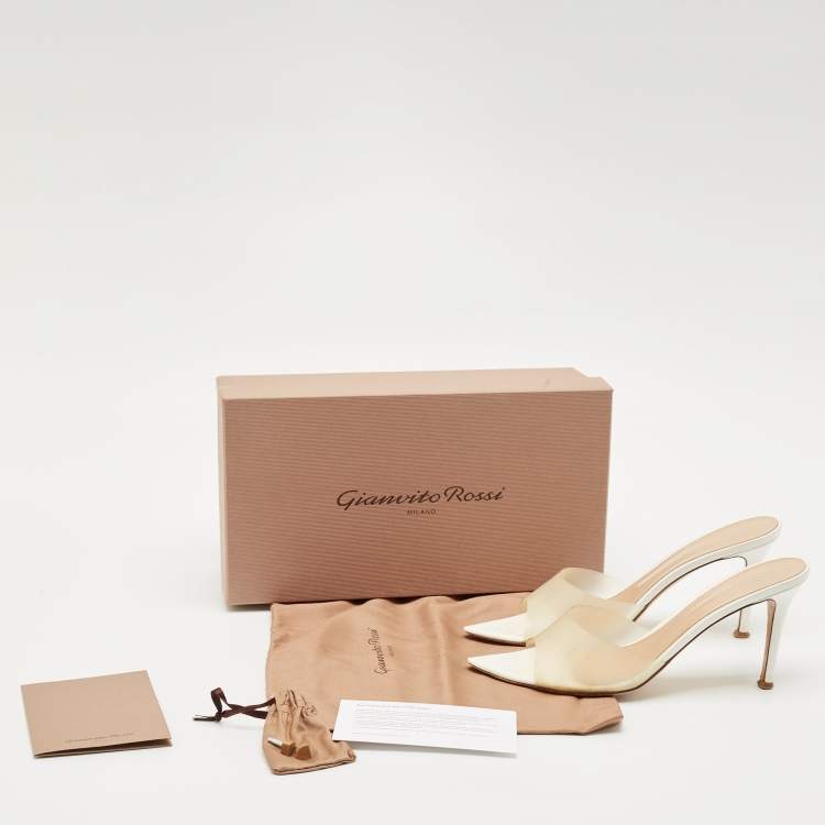 Pre Owned Gianvito Rossi Transparent PVC Elle Slide Sandals Size 39