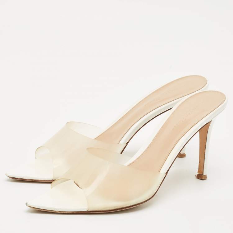 Pre Owned Gianvito Rossi Transparent PVC Elle Slide Sandals Size 39