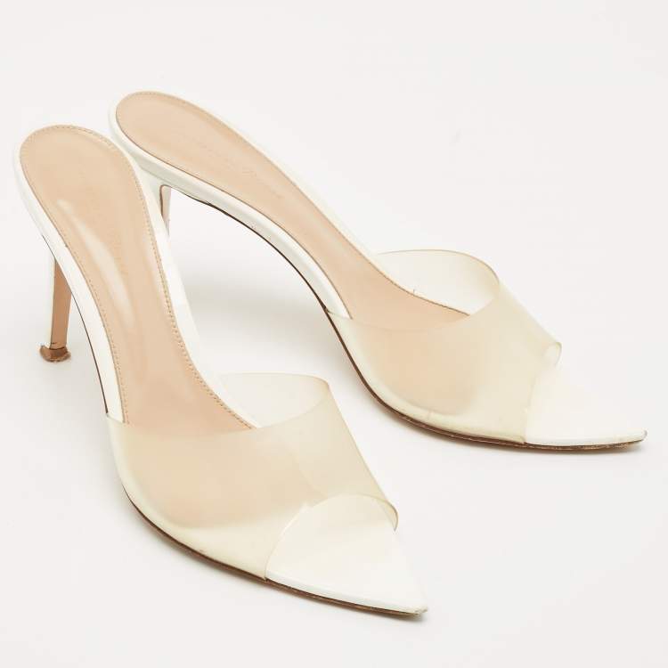 Pre Owned Gianvito Rossi Transparent PVC Elle Slide Sandals Size 39