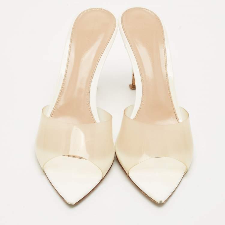 Pre Owned Gianvito Rossi Transparent PVC Elle Slide Sandals Size 39