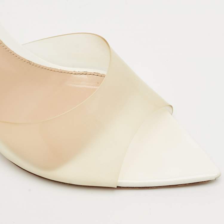 Pre Owned Gianvito Rossi Transparent PVC Elle Slide Sandals Size 39