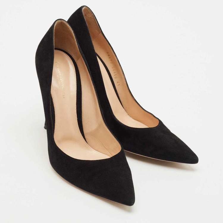 Pre Owned Gianvito Rossi Black Suede Pointed Toe Pumps Size 41