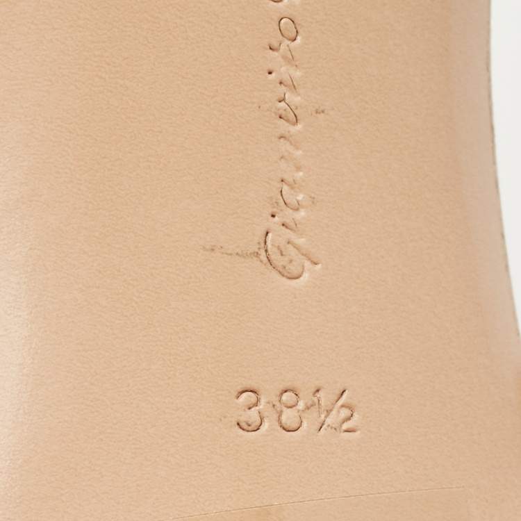 Pre Owned Gianvito Rossi Beige PVC Elle Slide Mules Size 38.5