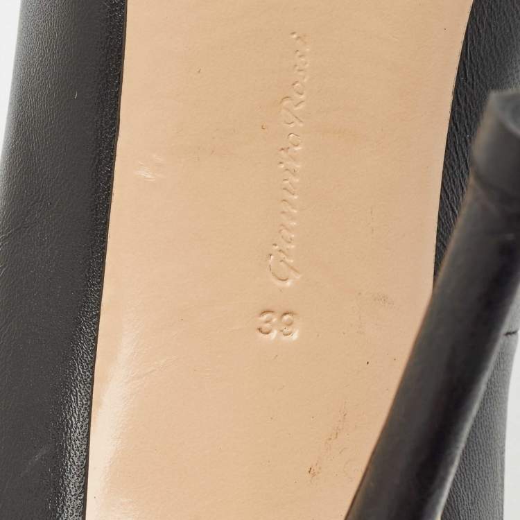 Pre Owned Gianvito Rossi Black Leather Gianvito 105 Pointed Toe Pumps Size 39