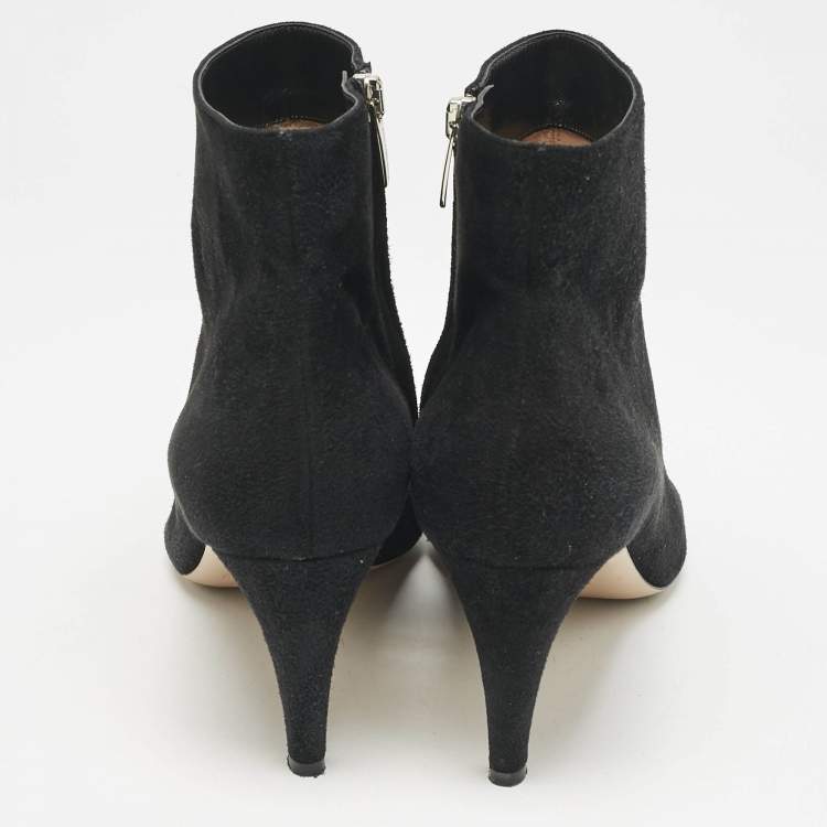 Pre Owned Gianvito Rossi Black Suede Ankle Length Boots Size 40.5