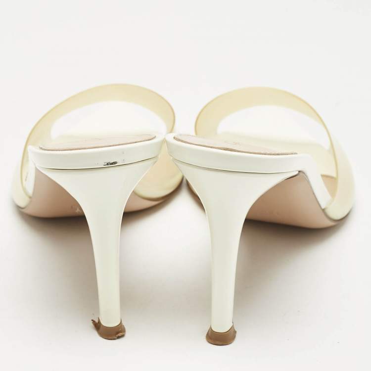 Pre Owned Gianvito Rossi Transparent PVC Alise Slide Sandals Size 35.5