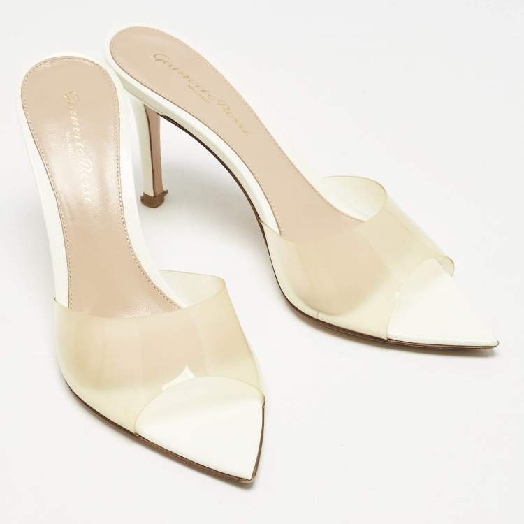 Pre Owned Gianvito Rossi Transparent PVC Alise Slide Sandals Size 35.5