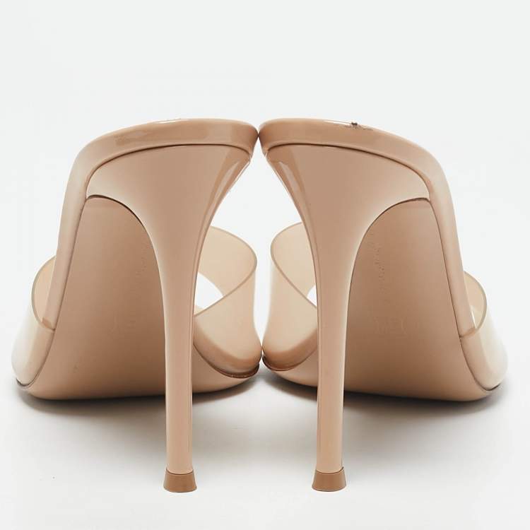Pre Owned Gianvito Rossi Transparent PVC Elle Mules Size 39