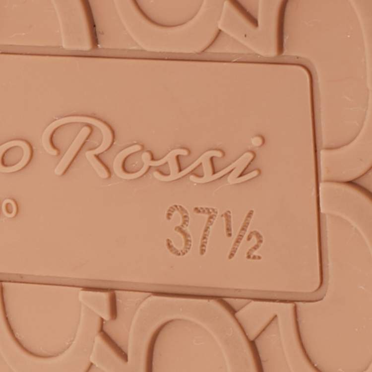 Pre Owned Gianvito Rossi Beige Suede Ankle Strap Wedge Sandals Size 37.5