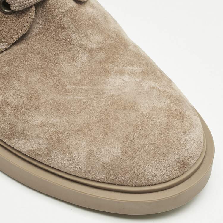 Pre Owned Gianvito Rossi Beige Suede Foster Ankle Length Boots Size 38