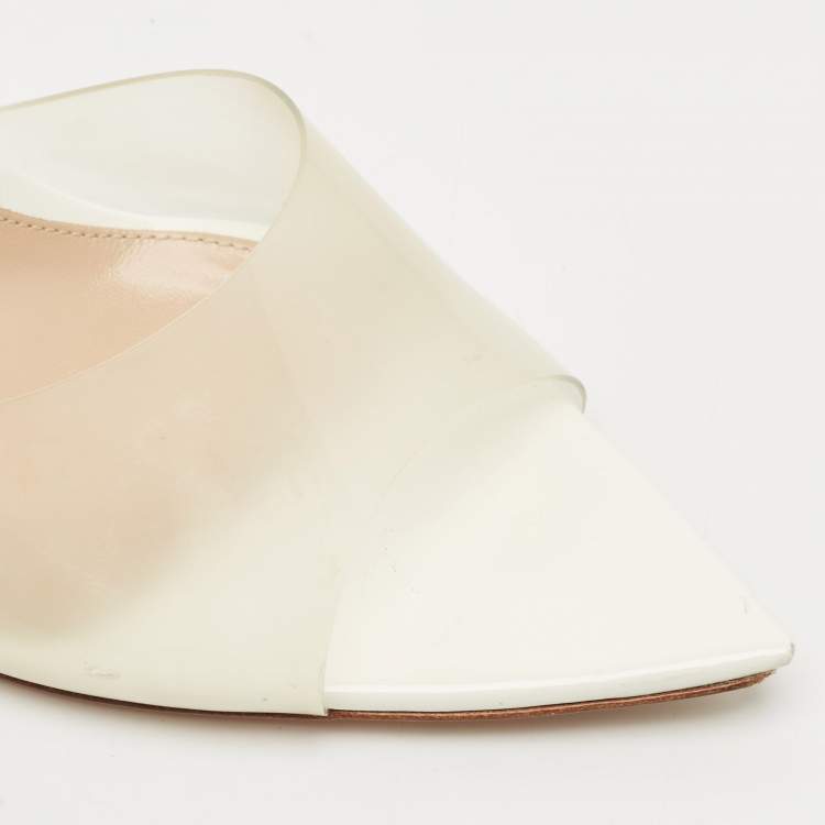 Pre Owned Gianvito Rossi Transparent PVC Elle 105 Slide Sandals Size 41