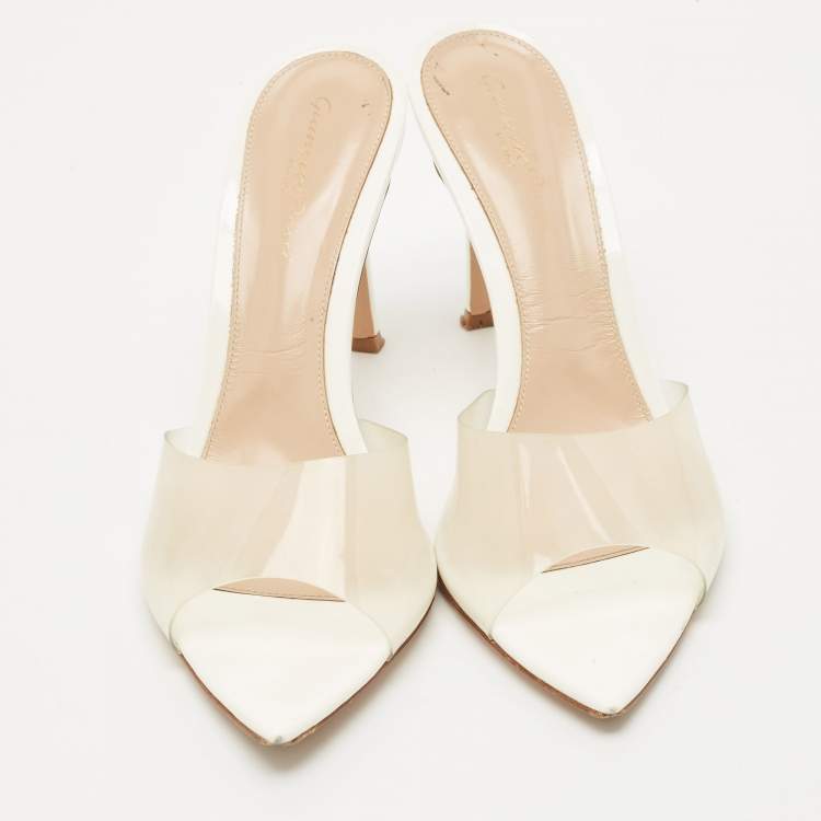 Pre Owned Gianvito Rossi Transparent PVC Elle 105 Slide Sandals Size 41