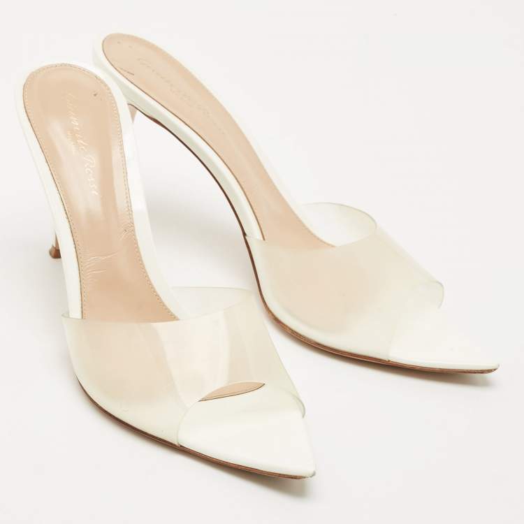 Pre Owned Gianvito Rossi Transparent PVC Elle 105 Slide Sandals Size 41