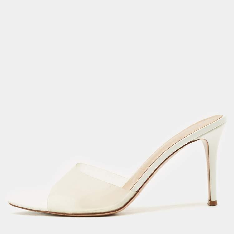 Pre Owned Gianvito Rossi Transparent PVC Elle 105 Slide Sandals Size 41