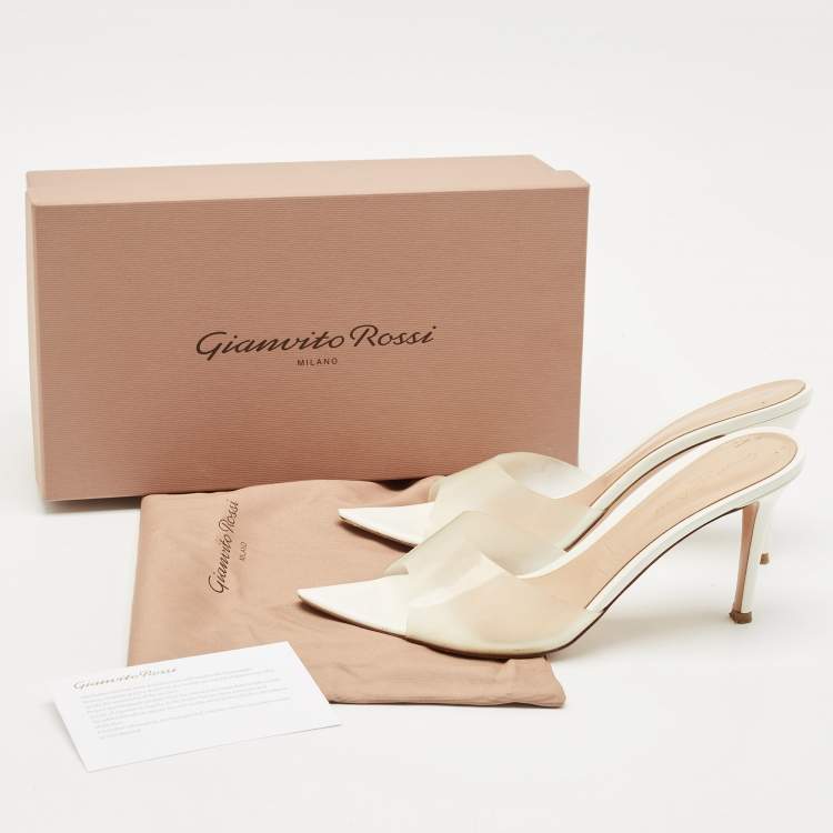 Pre Owned Gianvito Rossi Transparent PVC Elle 105 Slide Sandals Size 41