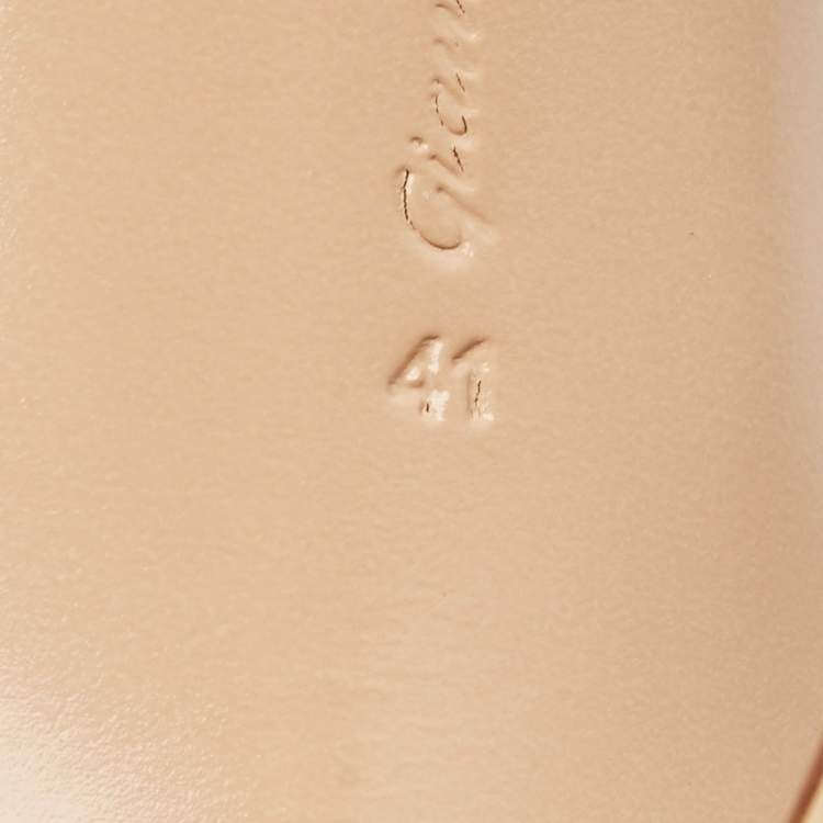 Pre Owned Gianvito Rossi Beige Patent Leather Gianvito Pointed Toe Pumps Size 41