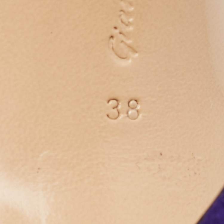 Pre Owned Gianvito Rossi Multicolor Suede Crystal Embellished Mirage Sandals Size 38