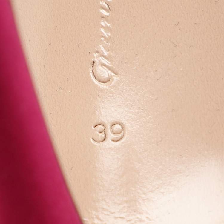 Pre Owned Gianvito Rossi Pink Satin Portofino Fringe Sandals Size 39