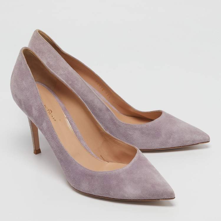 Pre Owned Gianvito Rossi Lilac Suede Gianvito Pumps Size 41.5