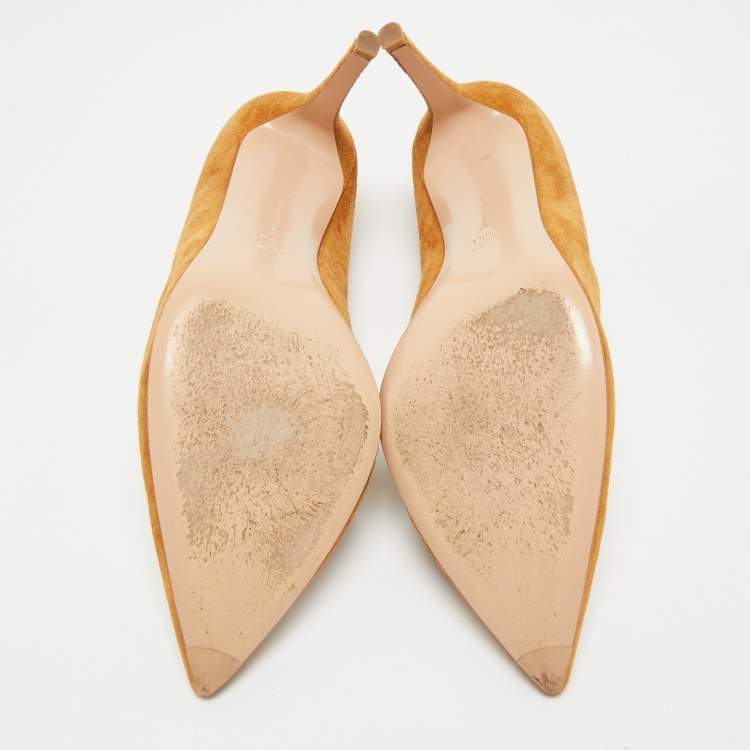 Pre Owned Gianvito Rossi Tan Suede Gianvito Pumps Size 41.5