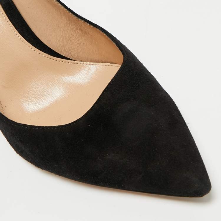 Pre Owned Gianvito Rossi Black Suede Gianvito Pointed Toe Pumps Size 41