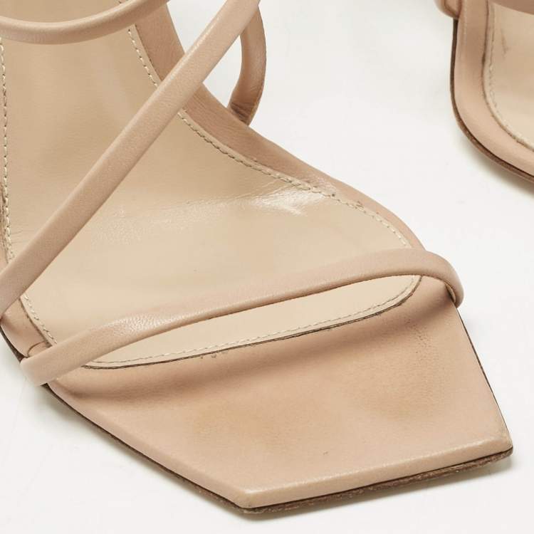 Pre Owned Gianvito Rossi Beige Leather Manilla Sandals Size 37