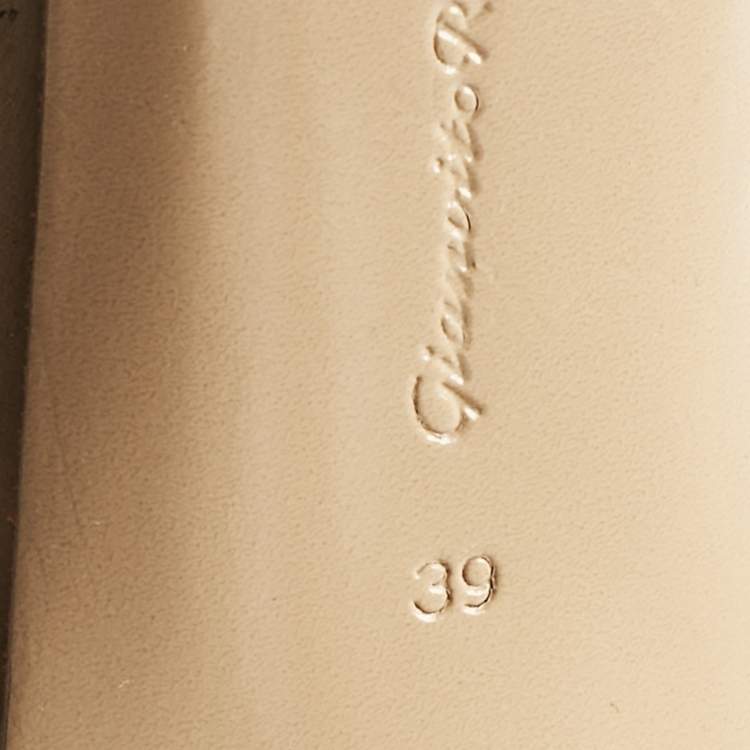 Pre Owned Gianvito Rossi Beige PVC And Leather Helmut Lace Up Boots Size 39