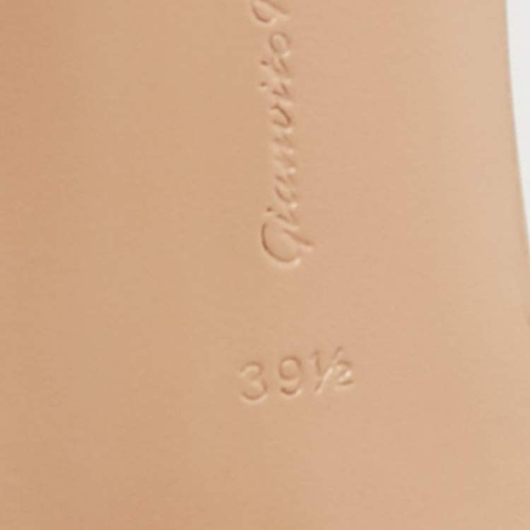 Pre Owned Gianvito Rossi Beige PVC Elle Slide Sandals Size 39.5