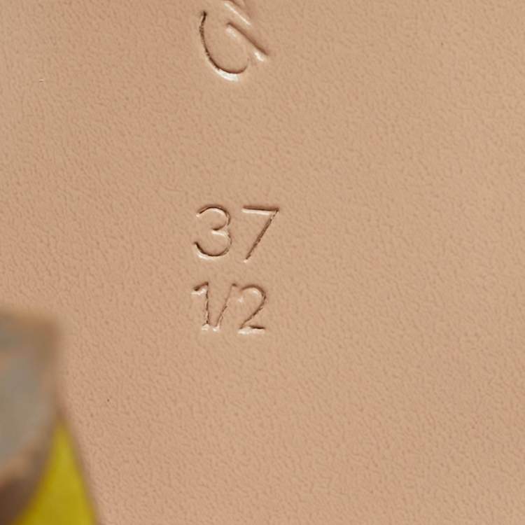 Pre Owned Gianvito Rossi Yellow/Transperent PVC and Suede Stella Ankle Strap Sandals Size 37.5