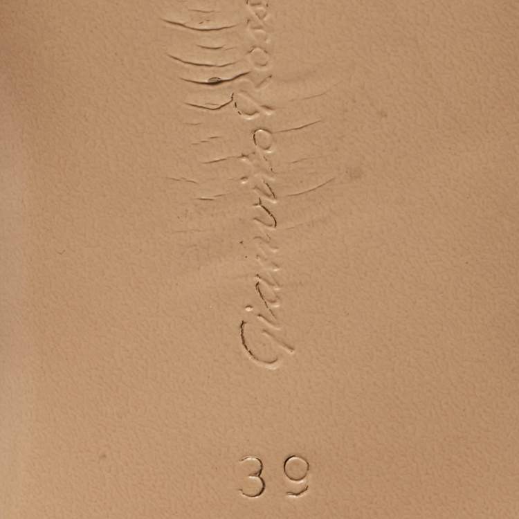 Pre Owned Gianvito Rossi Black Suede Gladiator Block Heel Sandals Size 39