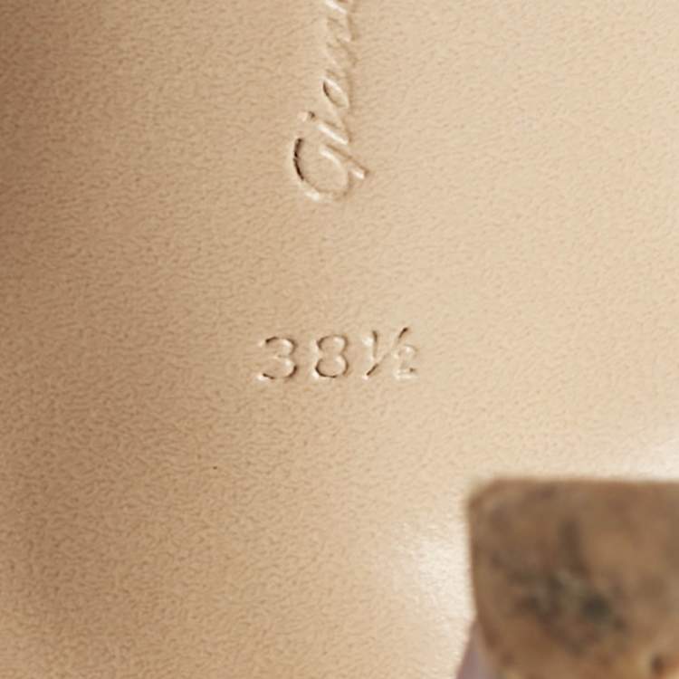 Pre Owned Gianvito Rossi Pink Leather Georgina Sandals Size 38.5