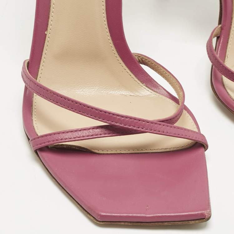 Pre Owned Gianvito Rossi Pink Leather Georgina Sandals Size 38.5