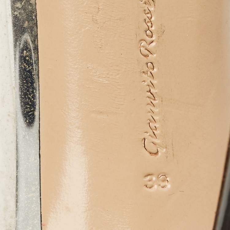 Pre Owned Gianvito Rossi Multicolor Patent Leather and  PVC Plexi Pointed Toe Pumps Size 39