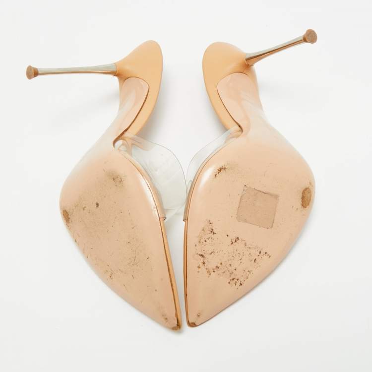 Pre Owned Gianvito Rossi Transparent PVC Elle Slide Sandals Size 39